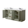 Custom image for Light Green with Brushed Nickel Trim / White Cultured Marble / No Mirror