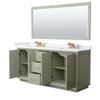 Custom image for Light Green with Satin Bronze Trim / Carrara Cultured Marble / 70