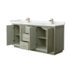 Custom image for Light Green with Satin Bronze Trim / White Cultured Marble / No Mirror