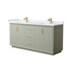 Custom image for Light Green with Satin Bronze Trim / White Cultured Marble / No Mirror