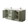 Custom image for Light Green with Satin Bronze Trim / White Quartz / No Mirror