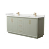 Custom image for Light Green with Satin Bronze Trim / White Quartz / No Mirror