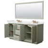 Custom image for Light Green with Satin Bronze Trim / White Quartz / 70
