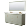 Custom image for Light Green with Satin Bronze Trim / White Quartz / 70