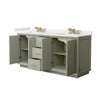 Custom image for Light Green with Satin Bronze Trim / White Quartz / No Mirror