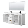Custom image for White with Matte Black Trim / Carrara Cultured Marble / 70