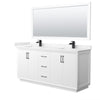 Custom image for White with Matte Black Trim / Carrara Cultured Marble / 70