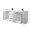 Custom image for White with Matte Black Trim / Carrara Cultured Marble / No Mirror