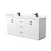 Custom image for White with Matte Black Trim / Carrara Cultured Marble / No Mirror