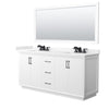 Custom image for White with Matte Black Trim / Carrara Cultured Marble / 70