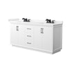 Custom image for White with Matte Black Trim / Carrara Cultured Marble / No Mirror