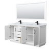Custom image for White with Matte Black Trim / White Carrara Marble / 70