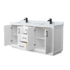 Custom image for White with Matte Black Trim / White Carrara Marble / No Mirror