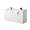 Custom image for White with Matte Black Trim / White Carrara Marble / No Mirror