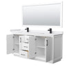 Custom image for White with Matte Black Trim / White Cultured Marble / 70