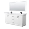 Custom image for White with Matte Black Trim / White Cultured Marble / 70