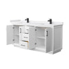 Custom image for White with Matte Black Trim / White Cultured Marble / No Mirror