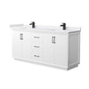 Custom image for White with Matte Black Trim / White Cultured Marble / No Mirror