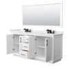 Custom image for White with Matte Black Trim / White Cultured Marble / 70