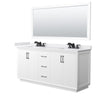 Custom image for White with Matte Black Trim / White Cultured Marble / 70
