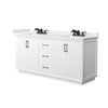 Custom image for White with Matte Black Trim / White Cultured Marble / No Mirror