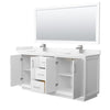Custom image for White with Brushed Nickel Trim / Carrara Cultured Marble / 70