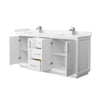 Custom image for White with Brushed Nickel Trim / Carrara Cultured Marble / No Mirror