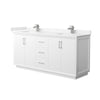 Custom image for White with Brushed Nickel Trim / Carrara Cultured Marble / No Mirror