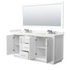 Custom image for White with Brushed Nickel Trim / Carrara Cultured Marble / 70