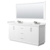 Custom image for White with Brushed Nickel Trim / Carrara Cultured Marble / 70
