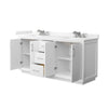 Custom image for White with Brushed Nickel Trim / Carrara Cultured Marble / No Mirror