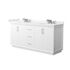 Custom image for White with Brushed Nickel Trim / Carrara Cultured Marble / No Mirror