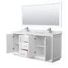 Custom image for White with Brushed Nickel Trim / White Carrara Marble / 70