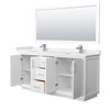 Custom image for White with Brushed Nickel Trim / White Cultured Marble / 70