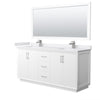 Custom image for White with Brushed Nickel Trim / White Cultured Marble / 70