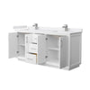 Custom image for White with Brushed Nickel Trim / White Cultured Marble / No Mirror