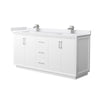 Custom image for White with Brushed Nickel Trim / White Cultured Marble / No Mirror
