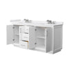 Custom image for White with Brushed Nickel Trim / White Cultured Marble / No Mirror