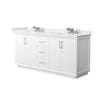 Custom image for White with Brushed Nickel Trim / White Cultured Marble / No Mirror