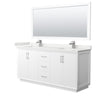 Custom image for White with Brushed Nickel Trim / White Quartz / 70