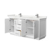 Custom image for White with Brushed Nickel Trim / White Quartz / No Mirror