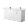 Custom image for White with Brushed Nickel Trim / White Quartz / No Mirror