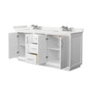 Custom image for White with Brushed Nickel Trim / White Quartz / No Mirror