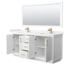 Custom image for White with Satin Bronze Trim / Carrara Cultured Marble / 70