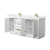 Custom image for White with Satin Bronze Trim / Carrara Cultured Marble / No Mirror