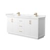 Custom image for White with Satin Bronze Trim / Carrara Cultured Marble / No Mirror