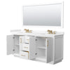 Custom image for White with Satin Bronze Trim / Carrara Cultured Marble / 70