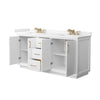 Custom image for White with Satin Bronze Trim / Carrara Cultured Marble / No Mirror