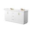 Custom image for White with Satin Bronze Trim / Carrara Cultured Marble / No Mirror