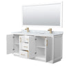 Custom image for White with Satin Bronze Trim / White Carrara Marble / 70